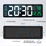 Load image into Gallery viewer, 16 inh Large LED Digital Wall Clock With Remote Control