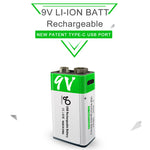 Load image into Gallery viewer, Smartoools 9V Lithium-Ion Type-C Rechargeable Batteries 1 Pcs