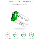 Load image into Gallery viewer, Smartoools 9V Lithium-Ion Type-C Rechargeable Batteries 1 Pcs
