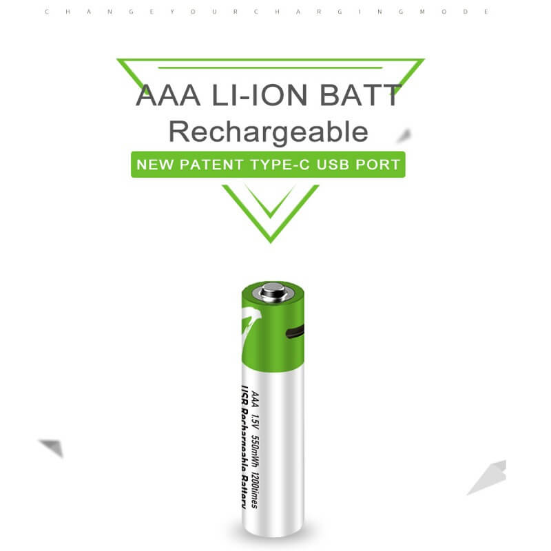 Smartoools RB40 AAA 750mWh 1.5V Lithium-Ion Type-C Rechargeable Batteries 4 Pcs
