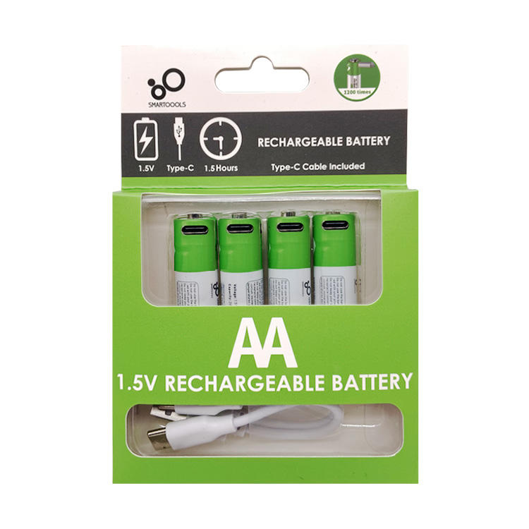 Smartoools RB40 AA 2600mWh 1.5V Lithium-Ion Type-C Rechargeable Batteries 4 Pcs