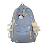 Load image into Gallery viewer, New Korean Style Cute Girls Backpack – High Quality Schoolbag for High School &amp; College Students with Bear Keychain &amp; Cartoon Pins